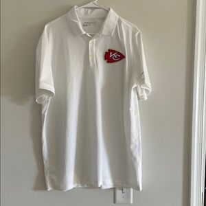 Nike White Polo with Red Kansas City Chiefs Patch